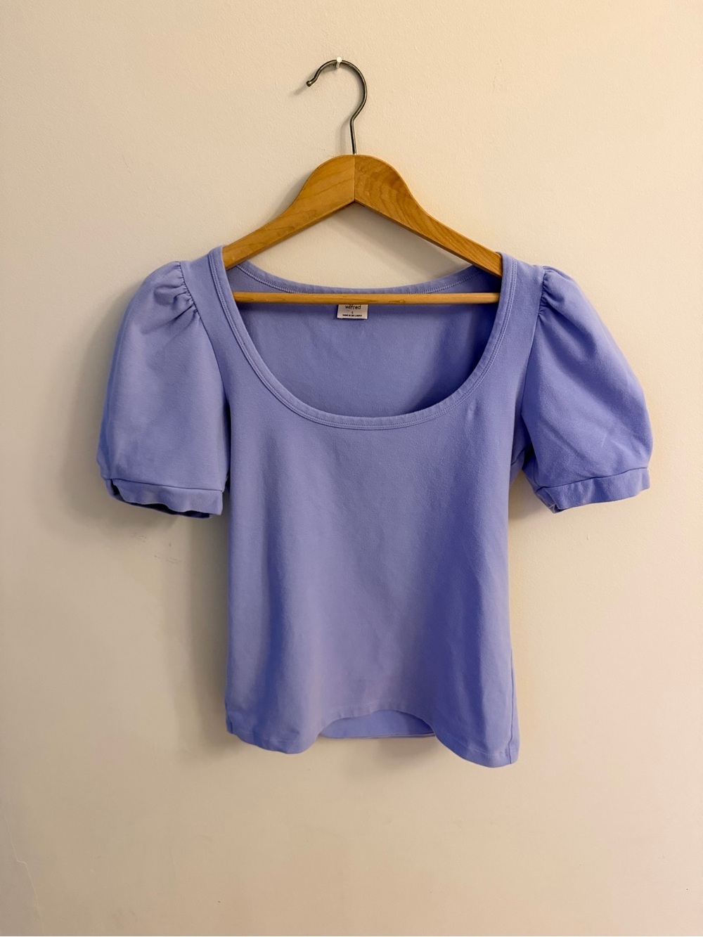 Wilfred Women's Puff Sleeve Scoop Neck Top - Lavender flower